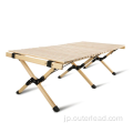松の木製の折りたたみ可能な長方形のテーブル
